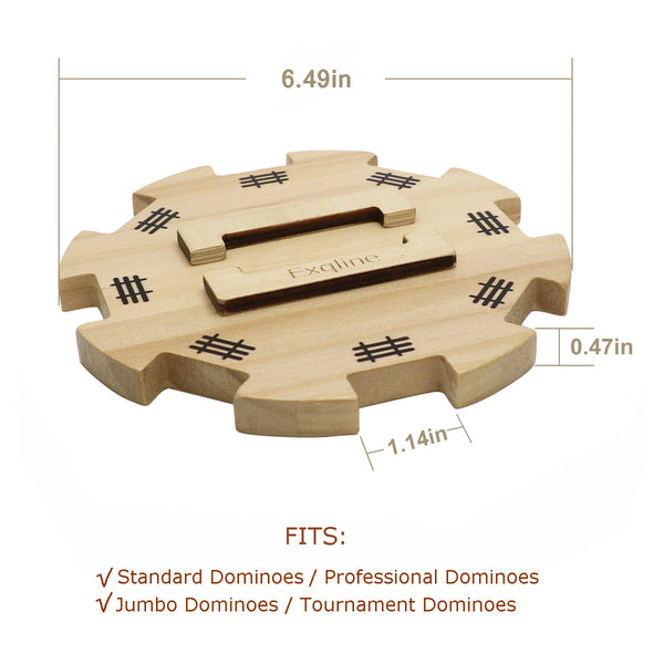 Mexican Train Dominoes Accessory Set - Wooden Hub Centerpiece, Scorepa