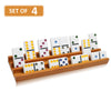 Exqline Wooden Domino Racks Trays Holders Organizer - Set of 4