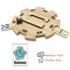Solid Wooden Hub Centerpiece for Mexican Train Dominoes - Felted Bottom and User-Friendly Design