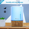 1500ml Large Aroma Essential Oil Diffuser Humidifier - 22 Hours Continuous Output, Super Quiet, Wood Grain